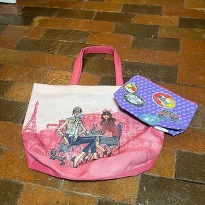 Lancome Paris tote and zipper bag.